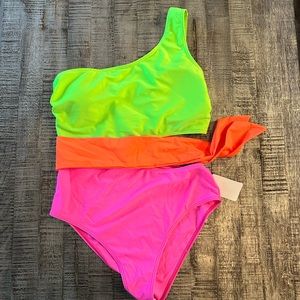 Neon one piece swimsuit